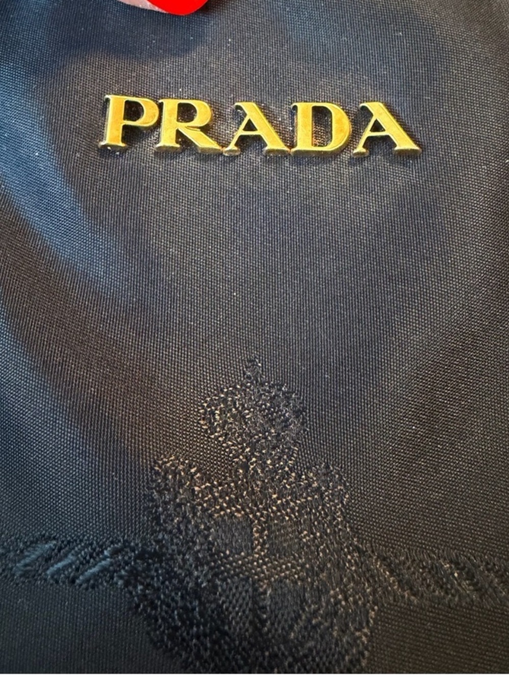 Prada⭐️⭐️Black Nylon Shoulder Bag with black Leather Handles and Gold Hardware